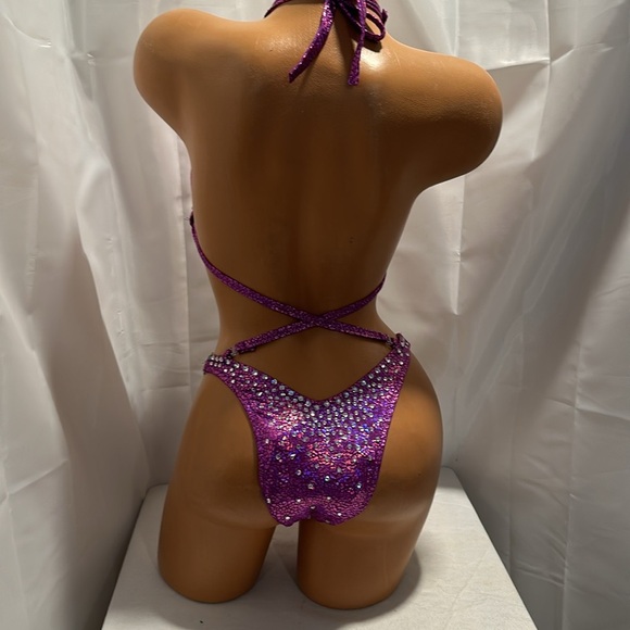 Npc competition purple figure suit 34B cup small bottoms handmade new - Picture 6 of 6